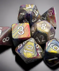 Festive Mini-hedral Carousel/white 7-Dice Set