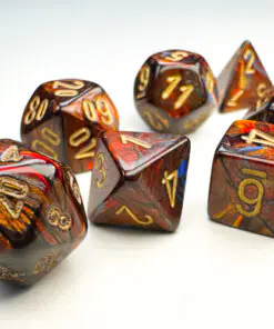 Scarab Mini-hedral Blue Blood/gold 7-Dice Set - Image 3