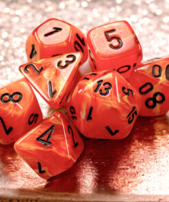 Vortex Mini-hedral Orange/black 7-Dice Set