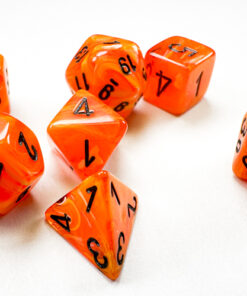 Alternative view of Vortex Mini-hedral Orange/black 7-Dice Set