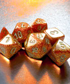 Glitter Mini-hedral Gold/silver 7-Dice Set