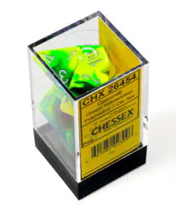 Gemini Green-Yellow/silver Polyhedral 7-Dice Set