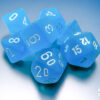 Frosted Mini-hedral Caribbean Blue/white 7-Die Set