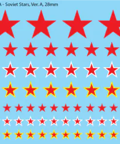 WWII Soviet Stars, 28mm Decals Solid