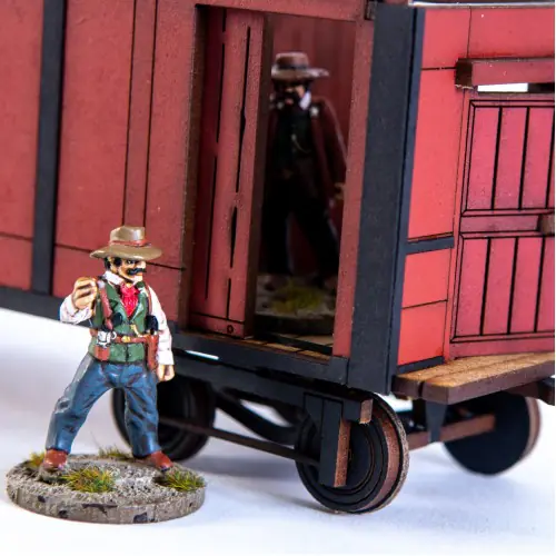 28S-DMH-142 Dead Man's Hand 19th C. American Baggage Car (Red) 4Ground - Image 3