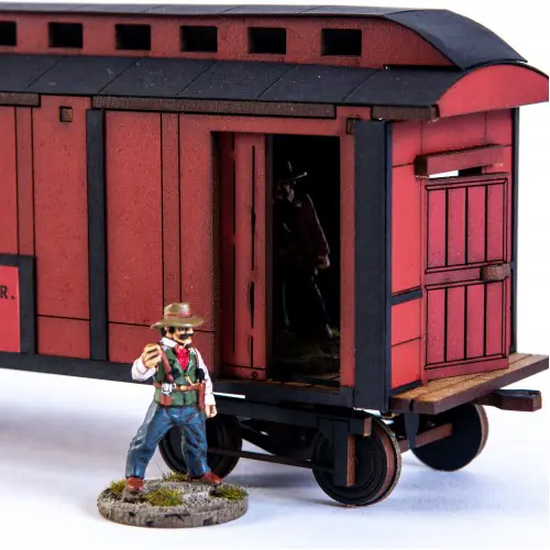 28S-DMH-142 Dead Man's Hand 19th C. American Baggage Car (Red) 4Ground - Image 2
