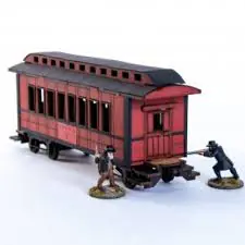 28S-DMH-140 Dead Man's Hand 19th C. American Passenger Car (Red) 4Ground