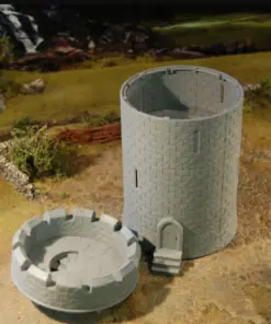 28mm Medieval Fortified Castle Round Tower - Image 4