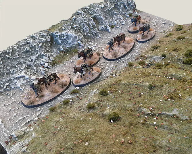 Alpini Mule Train (Great Escape Games) - 6 mules, 2 drivers (ALP021/GRK111) - Image 2