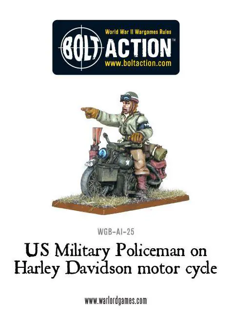 US Military Policeman on Harley Davidson motor cycle - Image 2