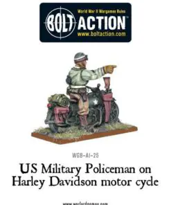 US Military Policeman on Harley Davidson motor cycle - Image 3