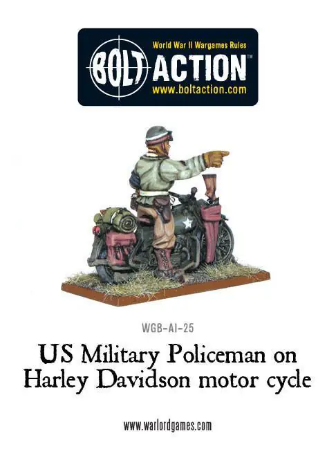 US Military Policeman on Harley Davidson motor cycle - Image 3