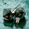 Stud Earrings Scarab Jade Mini-Poly d20 Pair