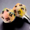 Stud Earrings Festive Circus Mini-Poly d20 Pair