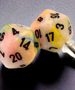 Stud Earrings Festive Circus Mini-Poly d20 Pair