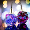Stud Earrings Nebula Nocturnal Mini-Poly d20 Pair